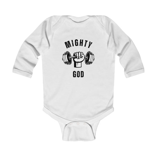 MIGHTY GOD- Infant Long Sleeve Bodysuit