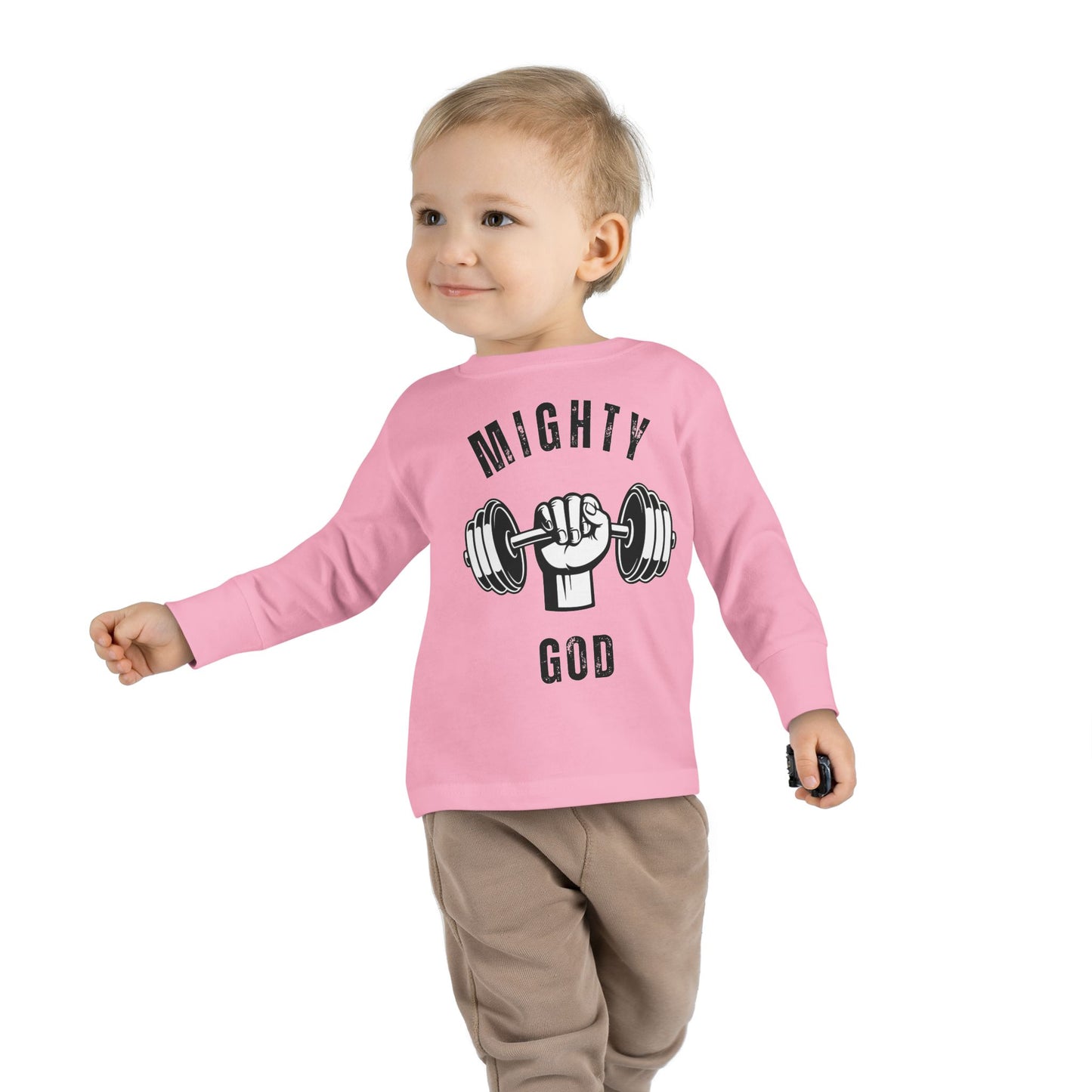 MIGHTY GOD- Toddler Long Sleeve Tee