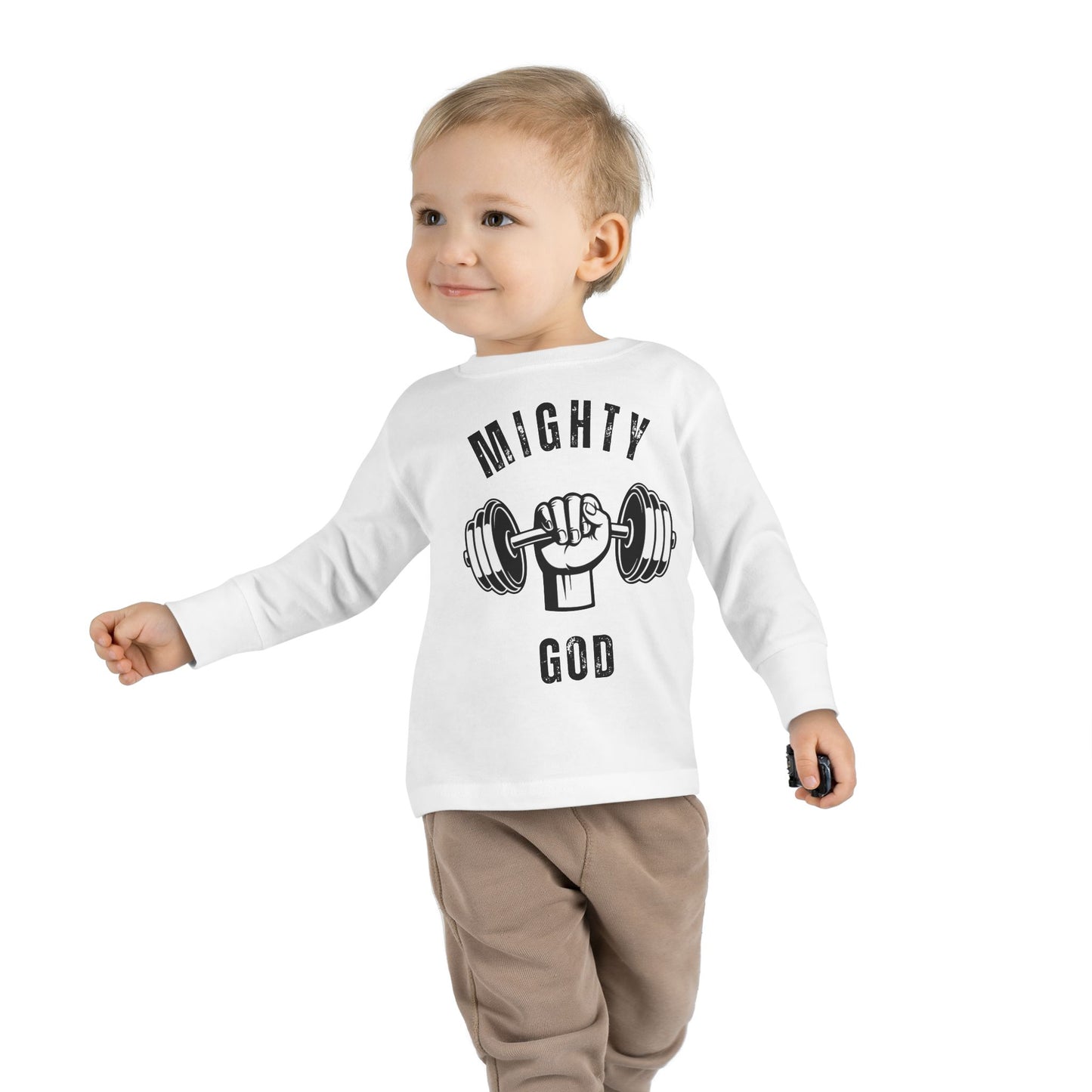 MIGHTY GOD- Toddler Long Sleeve Tee