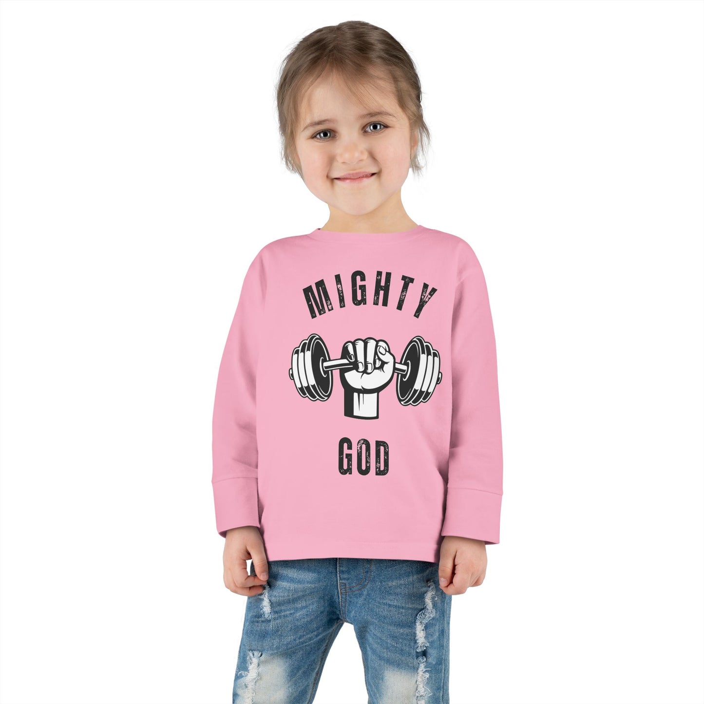 MIGHTY GOD- Toddler Long Sleeve Tee