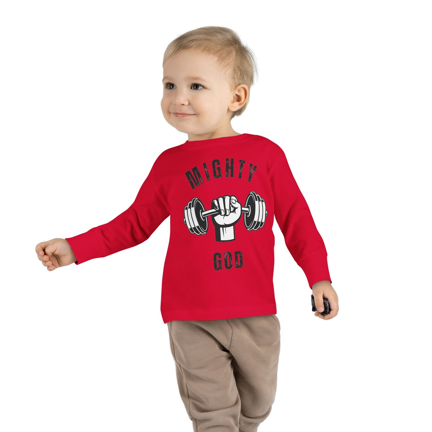 MIGHTY GOD- Toddler Long Sleeve Tee