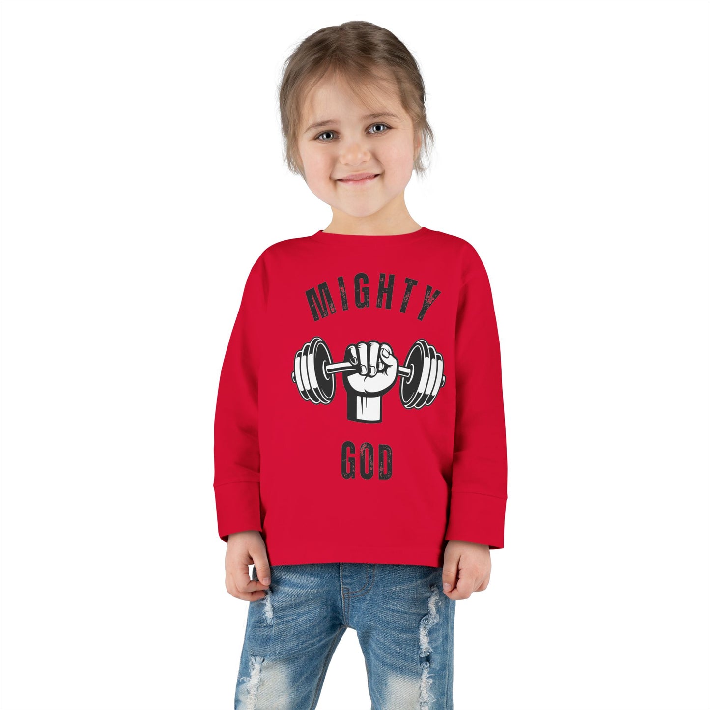 MIGHTY GOD- Toddler Long Sleeve Tee