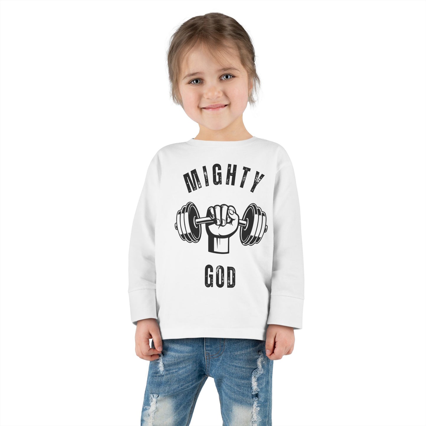 MIGHTY GOD- Toddler Long Sleeve Tee