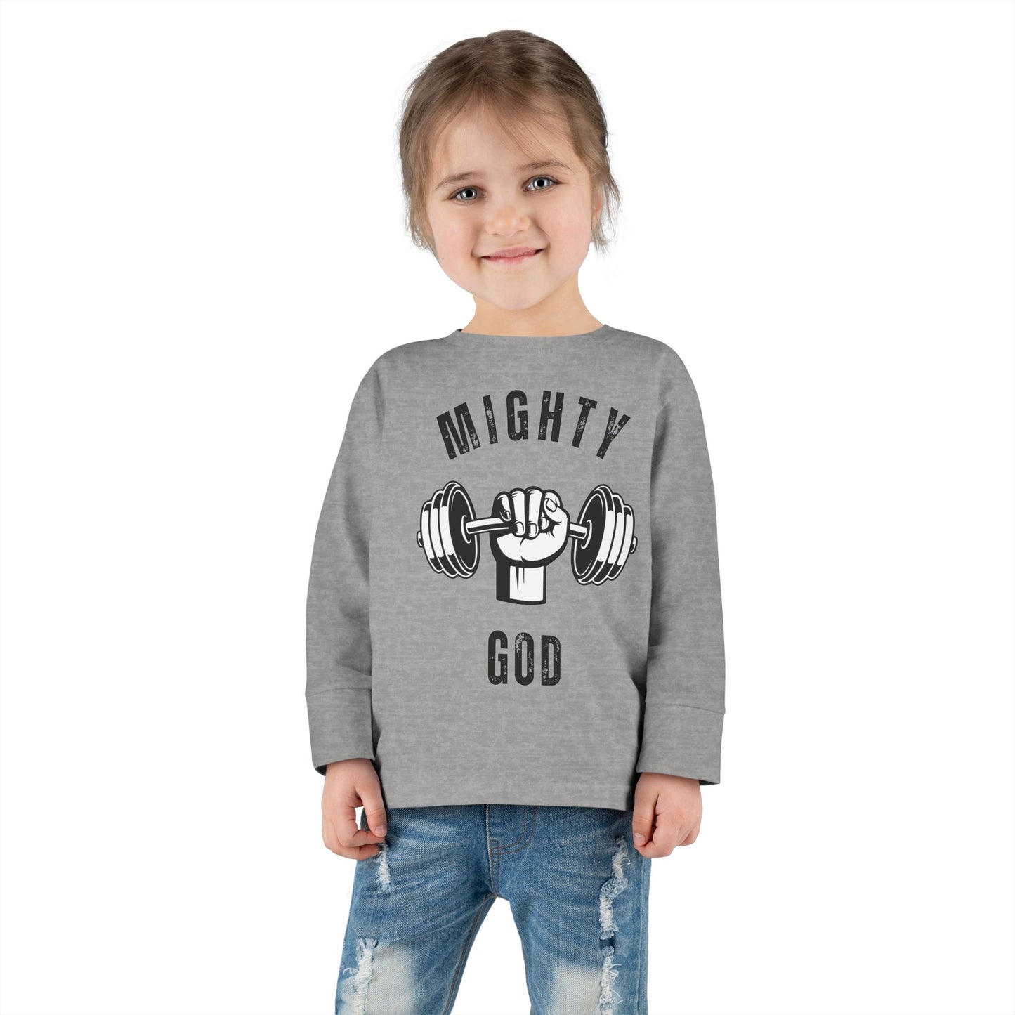 MIGHTY GOD- Toddler Long Sleeve Tee